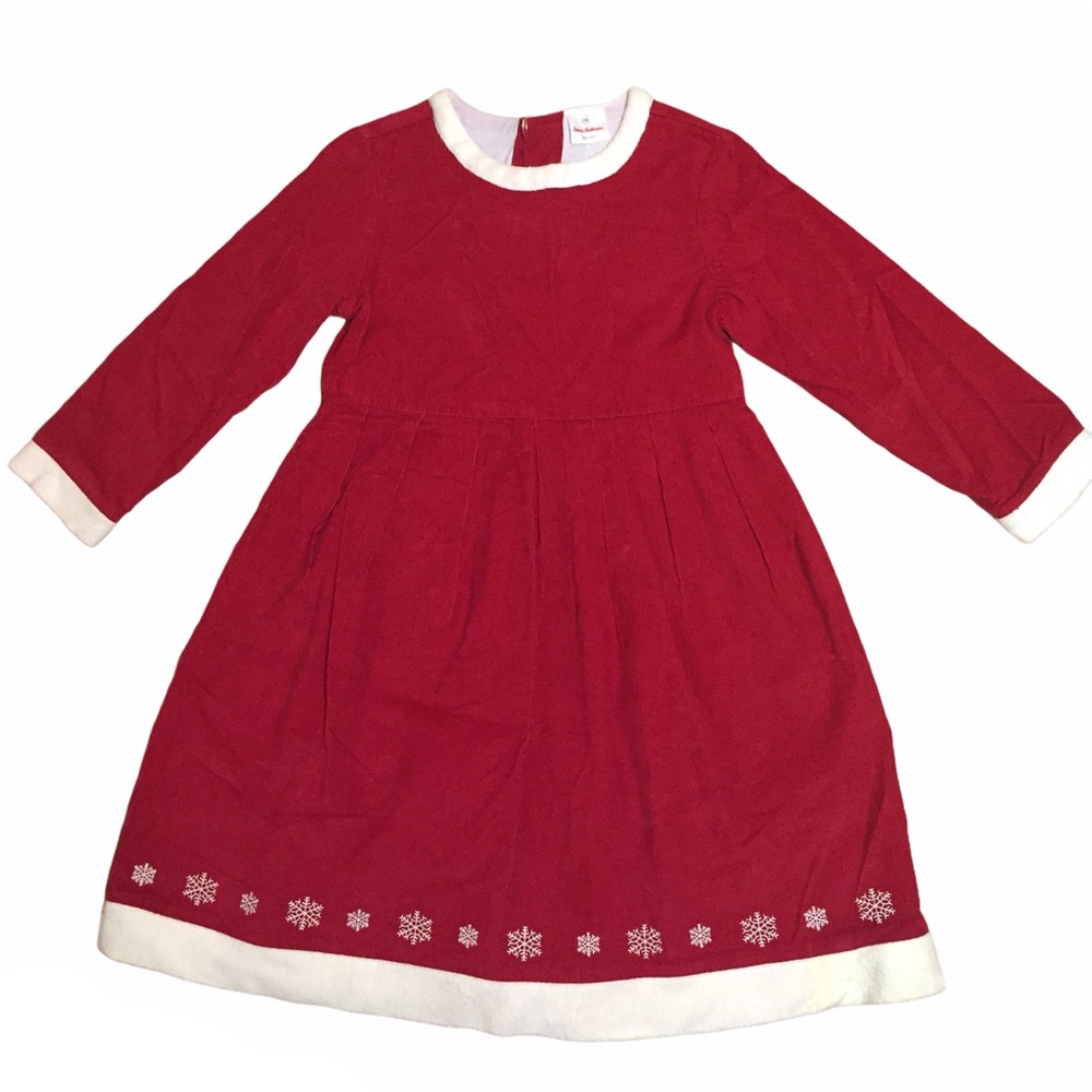 Hanna Andersson Red Corduroy Snowflake Dress